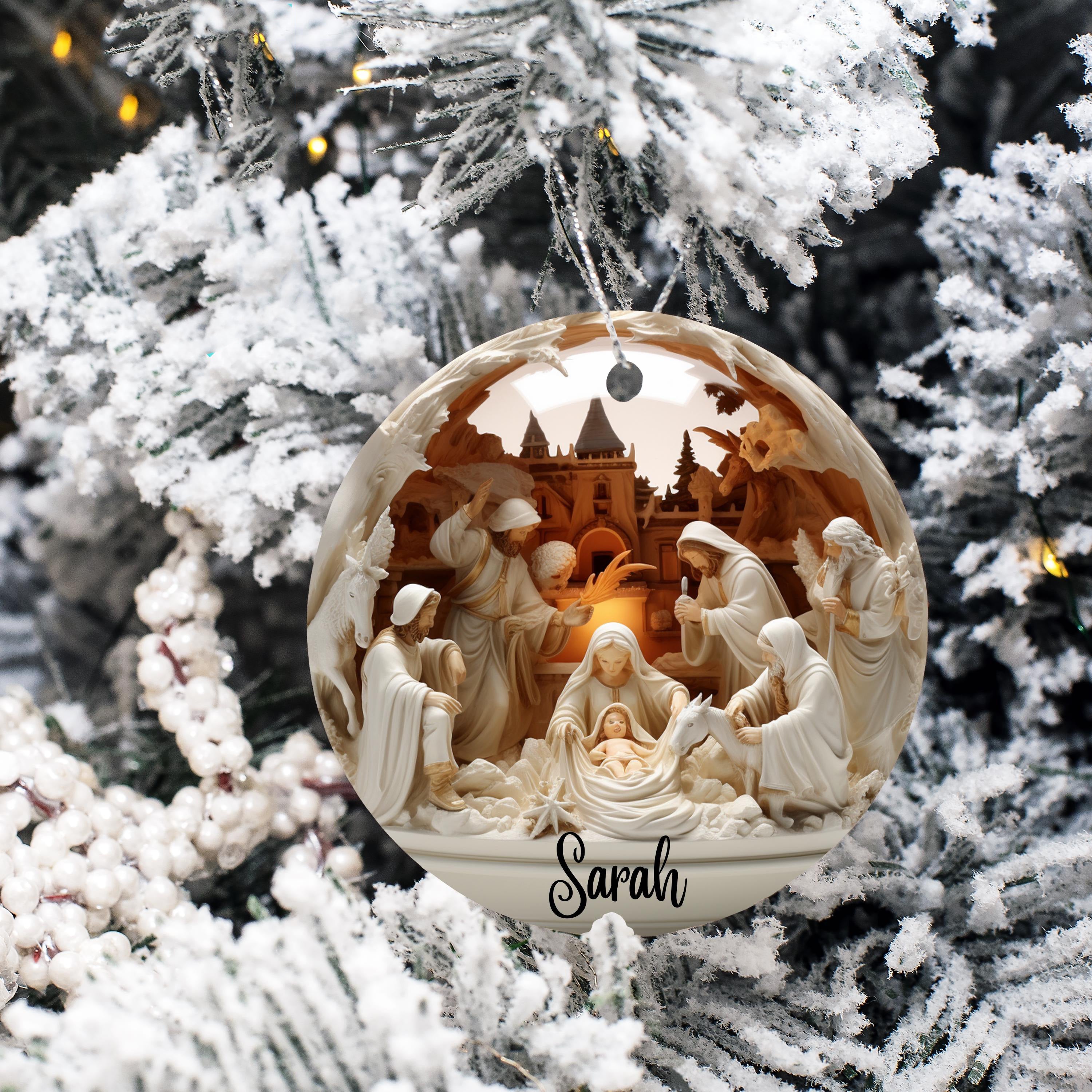 Custom Nativity Christmas Ornament, Christmas Holiday Decor, Xmas Jesus Gift Ornament, Christmas Decoration Ornament, Christmas Ornament 2025 DCLAF16